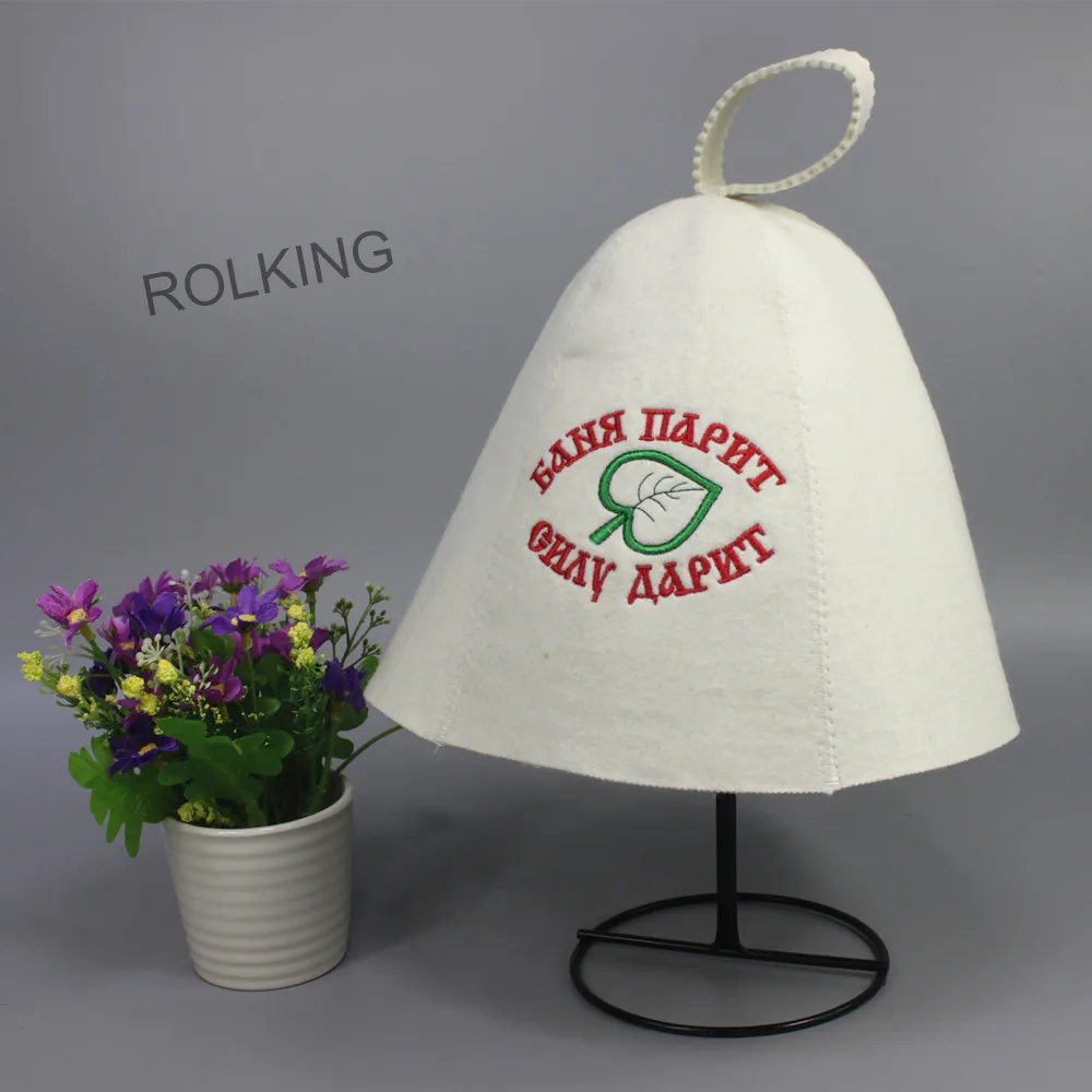 comfortable embroidery felt hat for sauna hearter