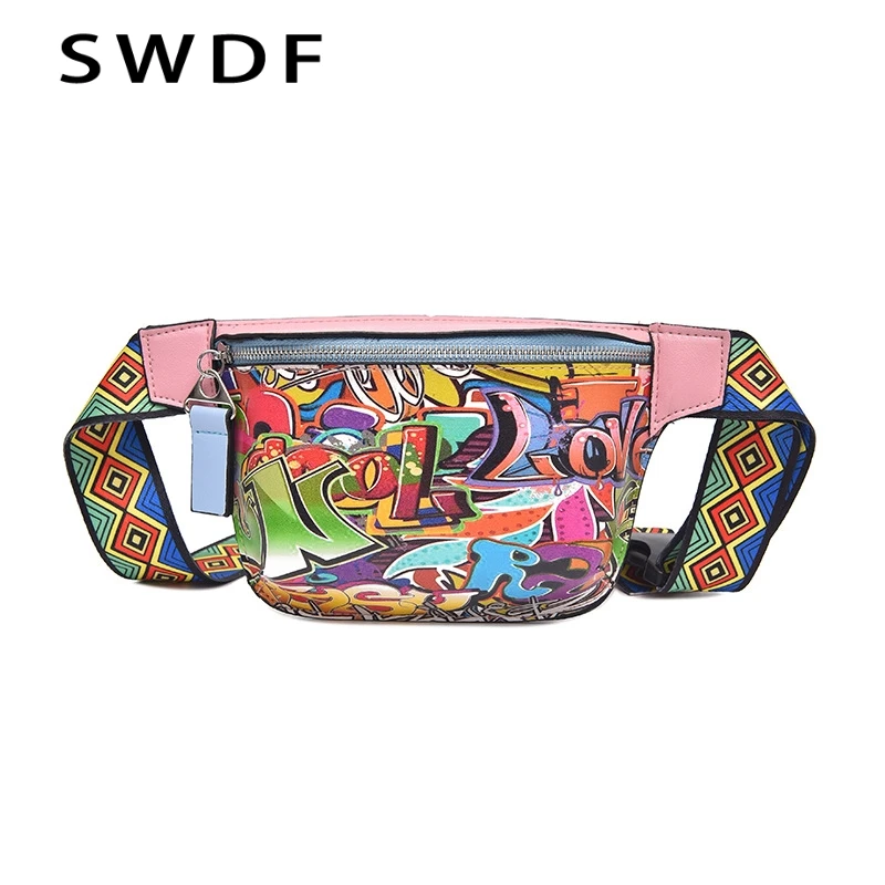 SWDF جديد الخصر حقيبة الإناث حزام جديد أزياء العلامة التجارية للماء الصدر يد للجنسين حزمة مراوح السيدات الخصر حزمة البطن أكياس محفظة