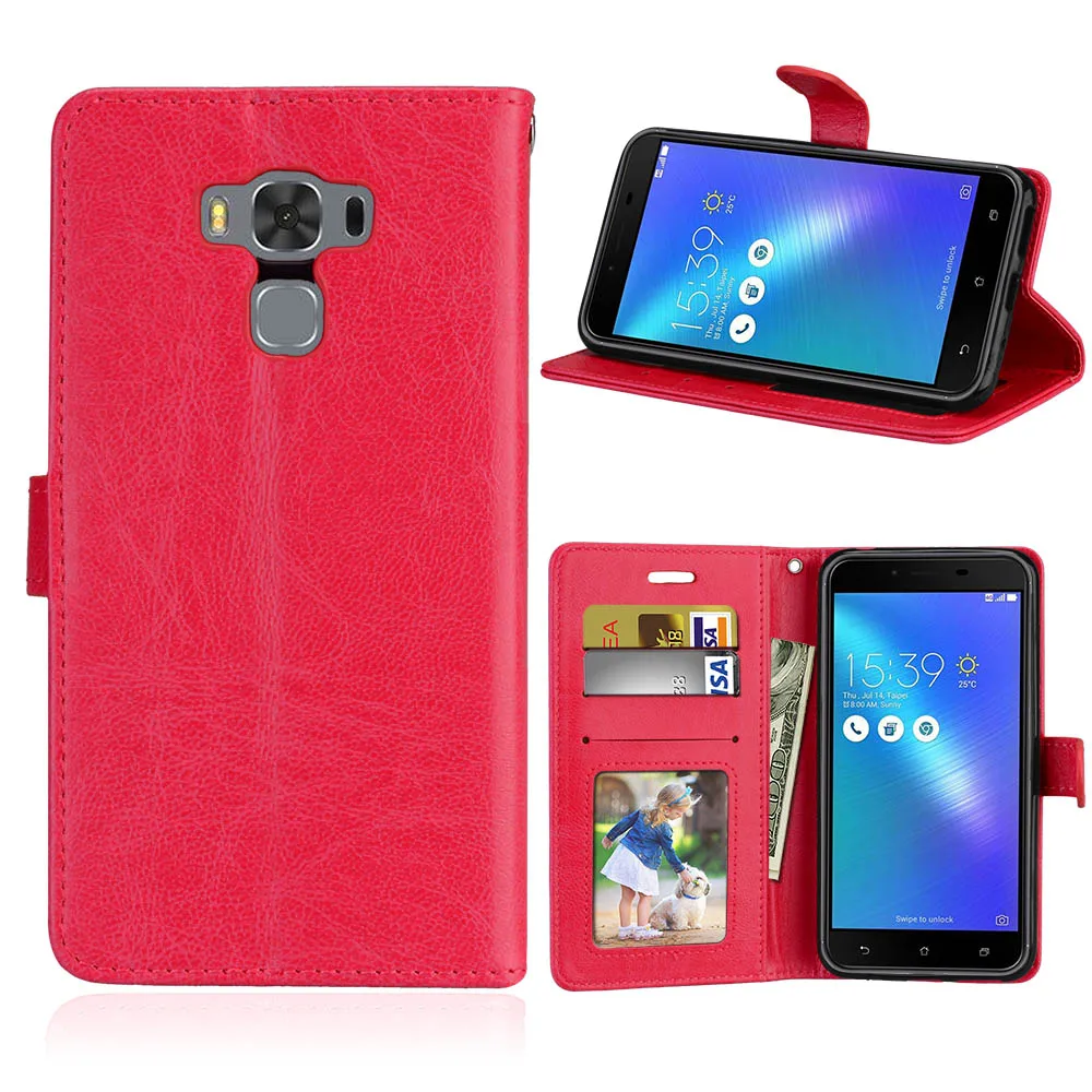 

Leather Cover 5.5"For ASUS ZC553KL Zenfone 3 Max ZC 553KL Wallet Case For Asus Zenfone 3 Max ZC553KL Case Flip Bag Card Slot