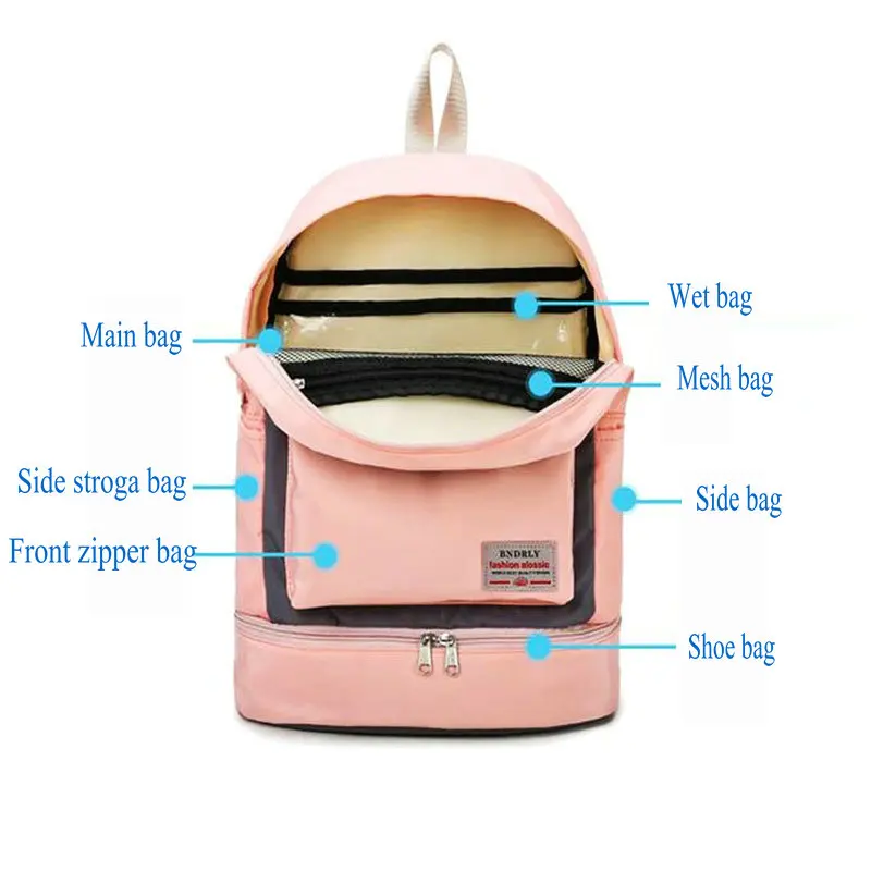 Outdoor Bags Women Sports Backpack Men Luggage Travel Bag With Shoe Compartment Waterproof Hiking Backpacks Teenger School Bags