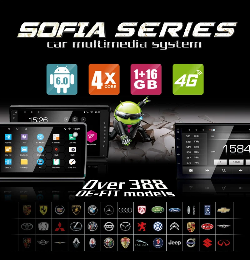 Top 7" 2GB ram Android 7.1 Quad Core 2 Double Din GPS Navi Car Multimedia player with Touch Screen Built in Wi-Fi android seat 2