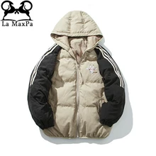 2017Winter Thicken Print Giraffe Hooded Personality Parkas Casual Loose Europe America Stuednt Young People Fashion Cotton Coat