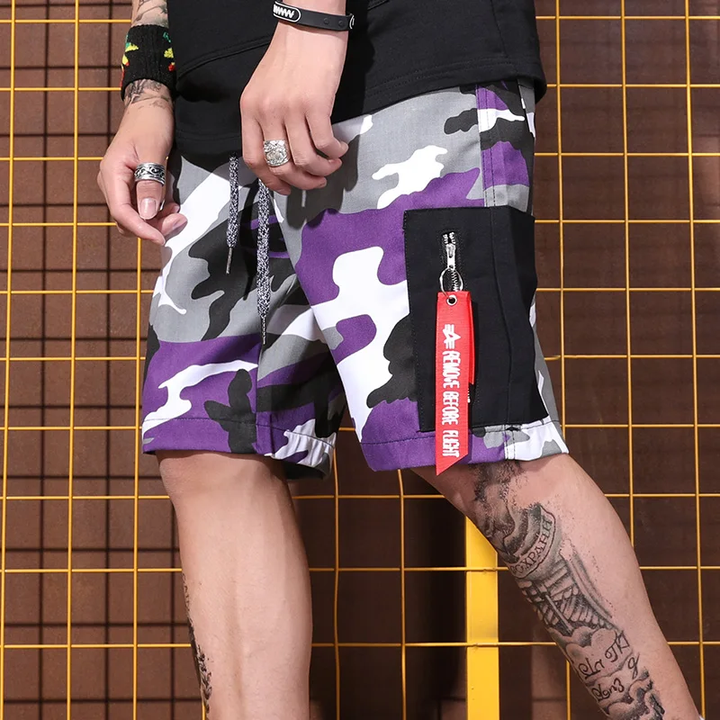 Модные летние камуфляжные шорты с карманами в стиле хип-хоп для мужчин, для уличных танцев, до колен, шорты-бермуды Masculina