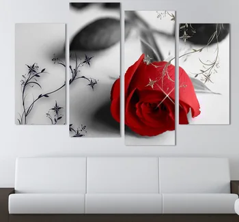 

Home Decorative Beauty Rose Pictures Bar Printed Canvas Paintings Frameless Decor Poster Wall Arts for Living Room Without Frame