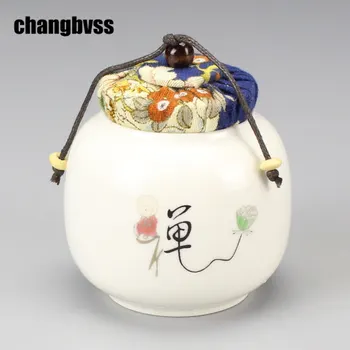 

Chinese Style Mini Ceramic Storage Tank Tea Caddy Box Food Container Kitchen Storage Bottle Jars Sugar Spice Tea Jar Miniature