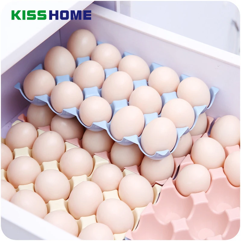 

4 Color Kitchen Egg Storage Box Plastic Organizer Refrigerator Storing Egg 24 and 15 Eggs Organizer Container Storage Egg Racks