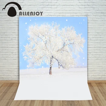 

Vinyl photo studio Background Winter snow snow tree photocall products Allenjoy backdrops