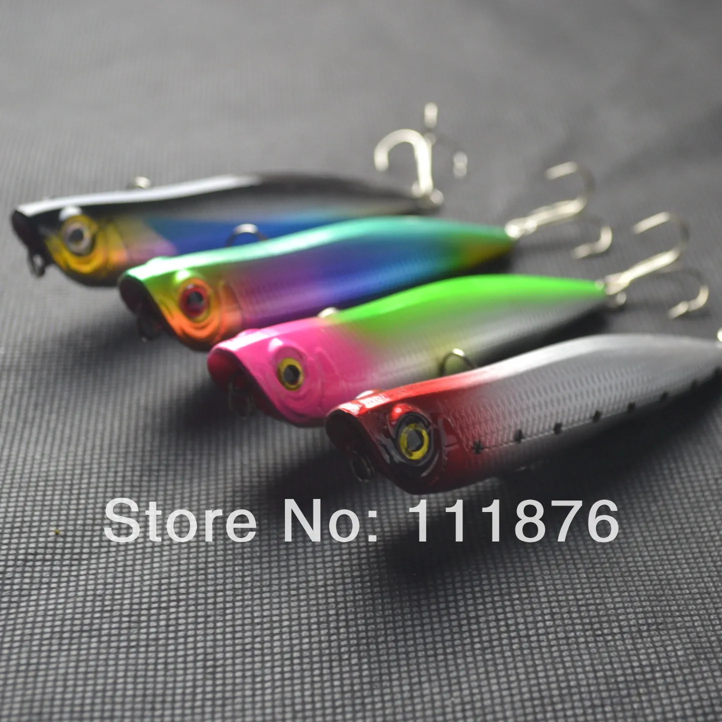 

Free Shipping Lot 4pcs 105mm 15.7g Popper Fishing Lures Crankbait Crank Hard Baits Plastic Lures Fishing Tackle Treble Hook