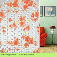 Good Privacy статические самоклеющиеся стекло окна плёнки домашний декор матовый стикер для стекол оранжевая, из ПВХ ванная комната широкий 45 90 см