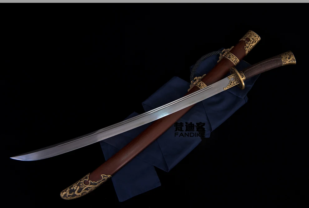 High quality Handmade Folded Steel Qing dynasty Chinese sword Broad Sword Saber Sharp Edge machetes Qing Dao collection