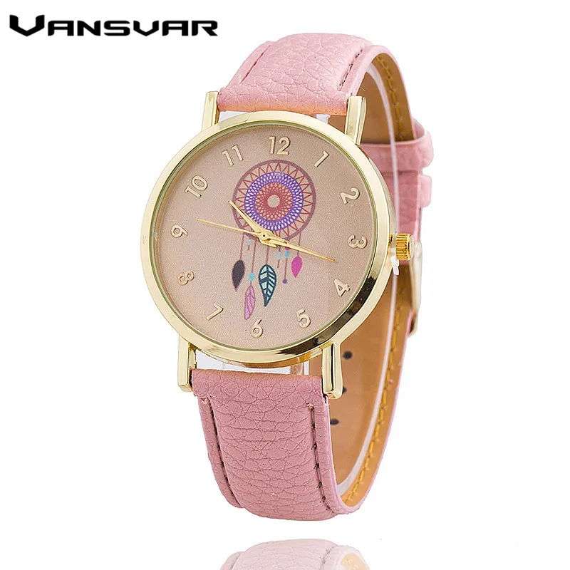 Vansvar Марка Женщины Моды Dreamcatcher Часы Дамы Quarzt relogio женщина для 1635 | Наручные часы