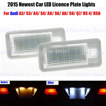 

2 x LED Number License Plate Lamps OBC Error Free 18 LED For Audi A3 S3 A4 S4 RS4 A6 C5 S6 A8 C8 S8 S8 Q7