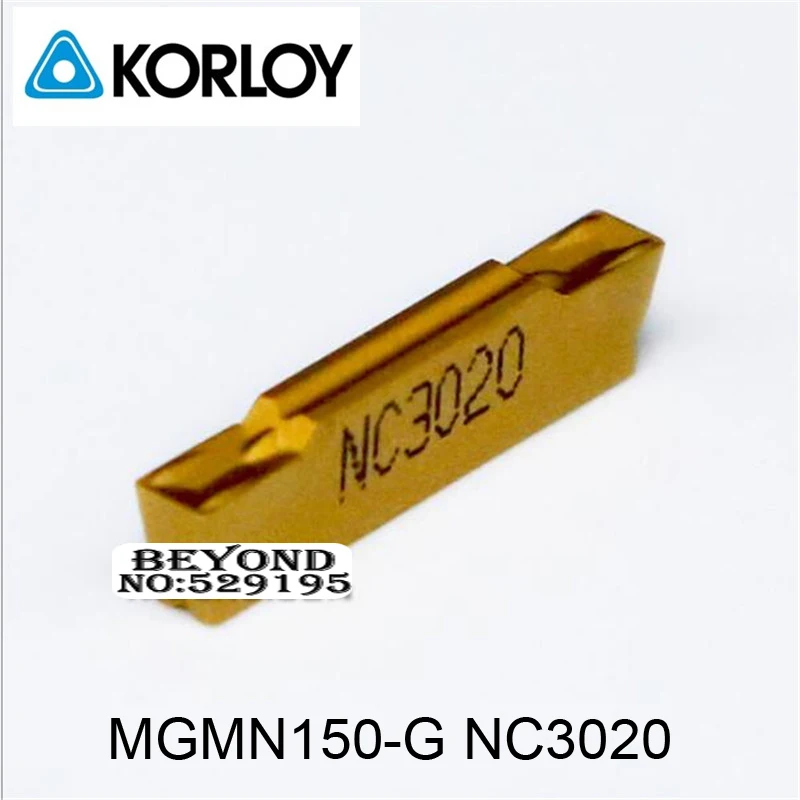 Korloy оригинальный MGMN150 G NC3020 твердосплавные вставки из нержавеющей стали MGMN 150