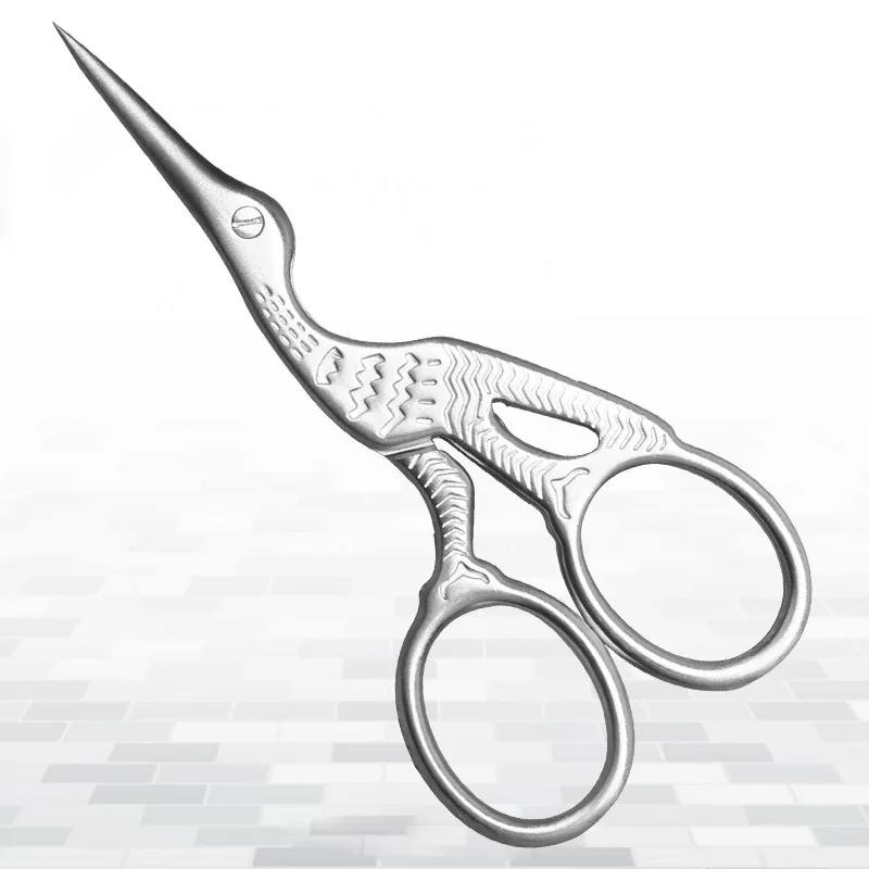 crane scissors silver coated high quality bird shape antique scissors