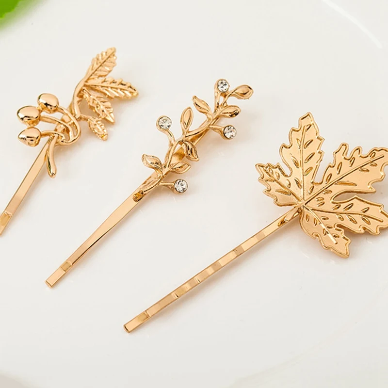 

2018 New Fashion retro maple leaf leaves hairpin simple ladies wild headdress trendy barrettes jewelry female accessory