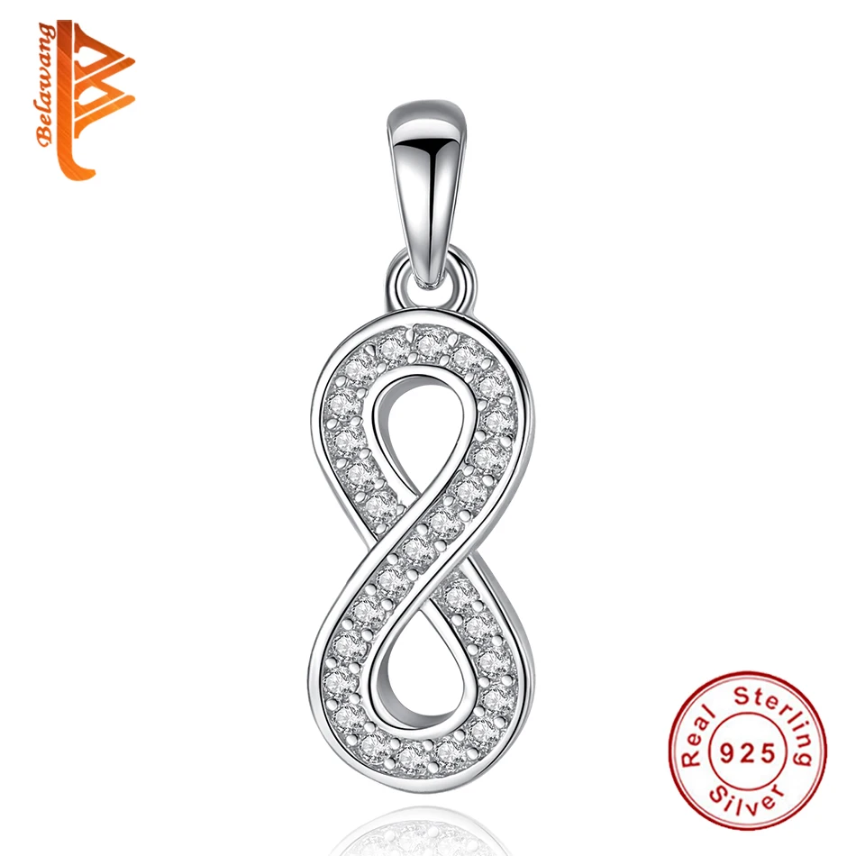

New Fashion 925 Sterling Silver Infinity Love Zircon Pendant Charm for Women Jewelry Making AAA Crystal Pendant Necklace 925
