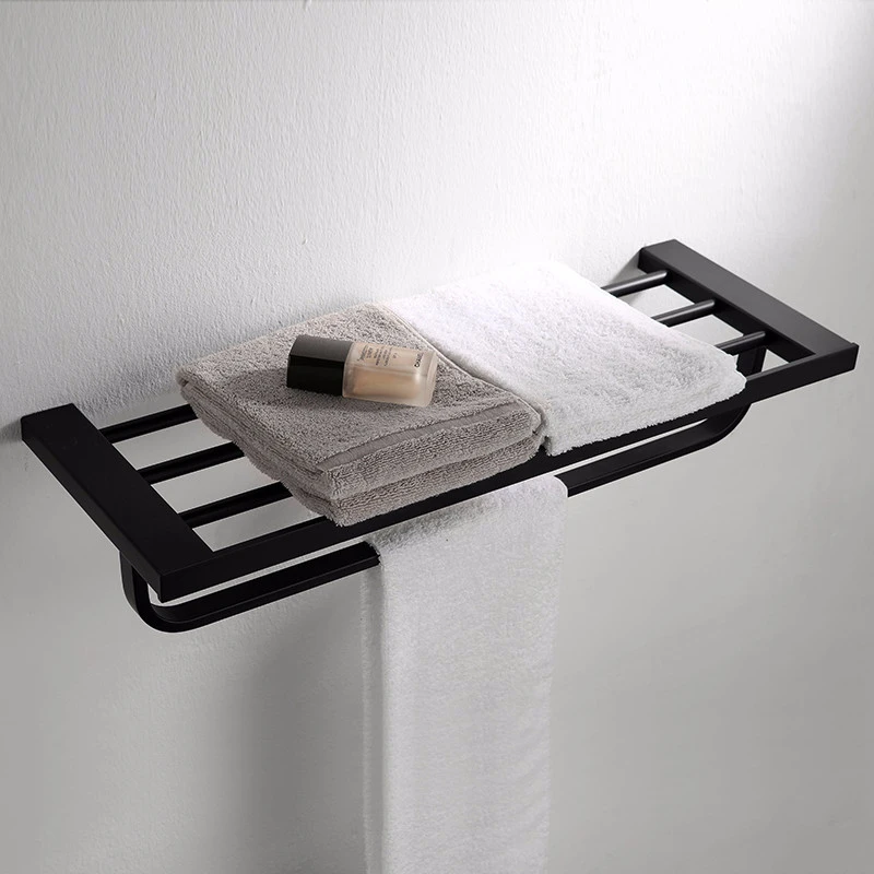 Preise Badezimmer Zubehör Set Handtuch Rack Ecke Regal Papier Halter, Wc Pinsel Halter, matt Schwarz Edelstahl Bad Hardware set