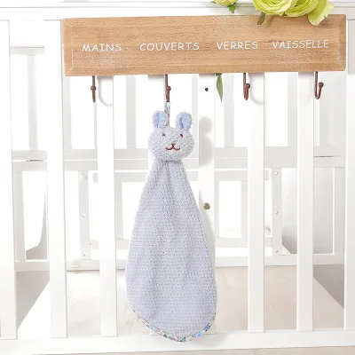 Новое Детское Коралловое бархатное полотенце мультяшный кролик кухонное подвесное мочалка полотенце мочалка носовой платок для детей - Цвет: Красный
