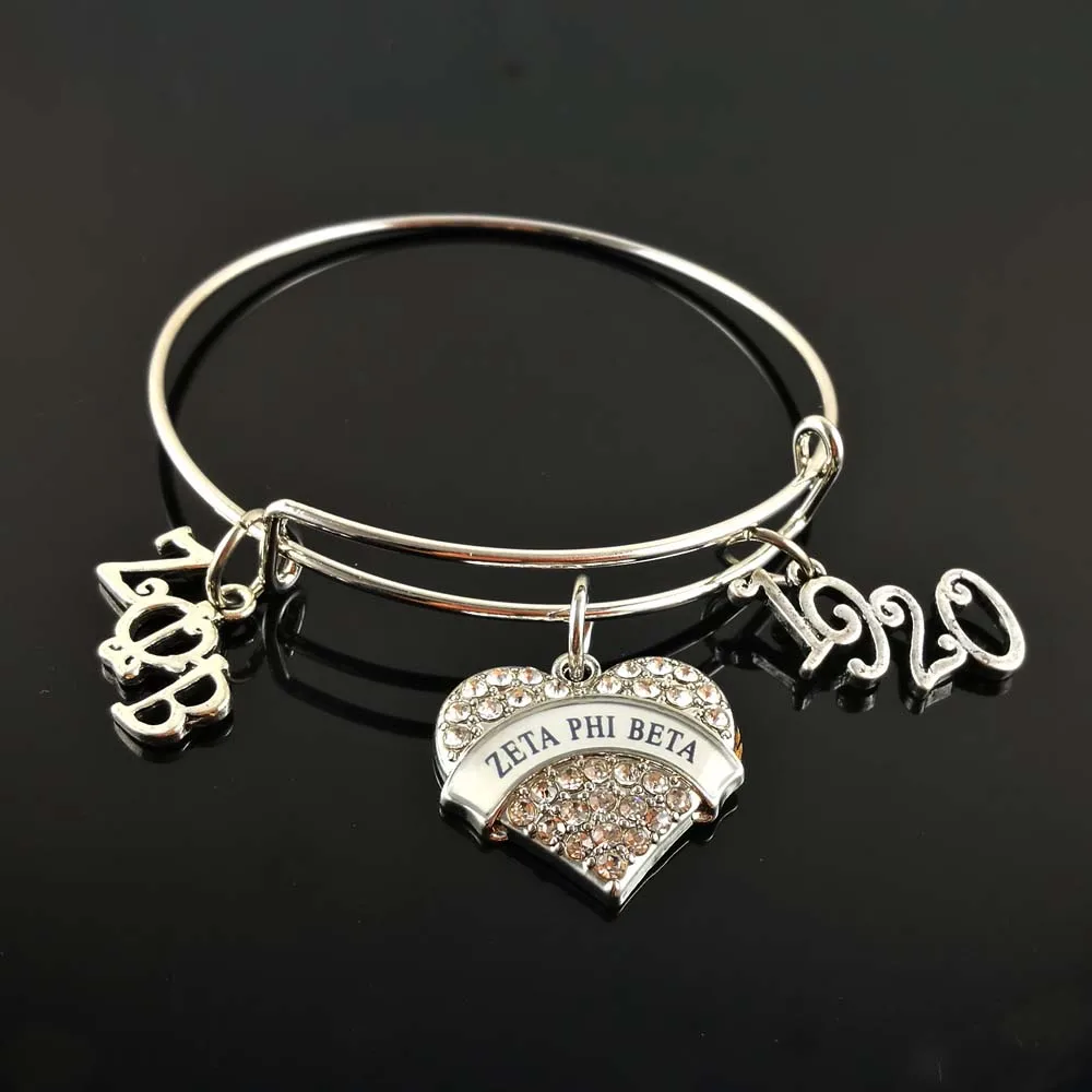 BeyouJewelry ZPB буквы Сердце Регулируемый Стальной браслет Zeta phi beta dove 1920 DIY ювелирные
