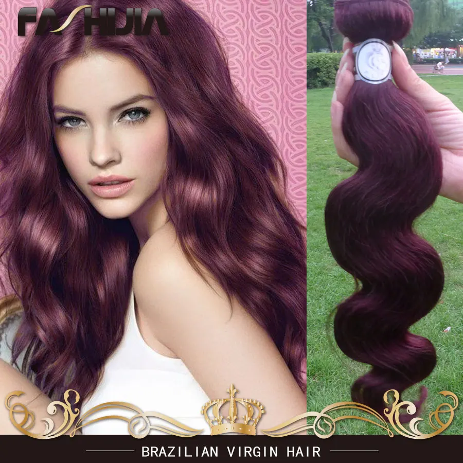 

Brazilian Virgin Hair Body Wave Burgundy Weave 99j# Wet And Wavy Virgin Brazilian Hair Tissage Bresilienne Human Hair Extensions