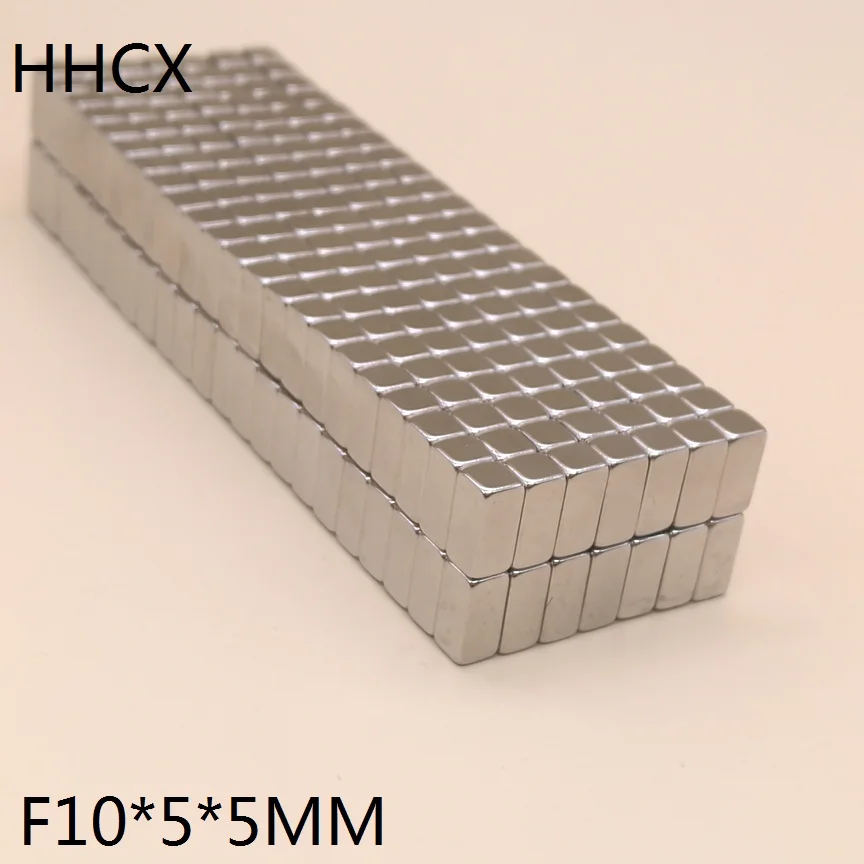 100 шт./лот F 10x5x5 мм N35 Сильный квадратный NdFeB редкоземельный магнит 10*5*5 мм неодимовые магниты 10 мм x 5 мм x 5 мм