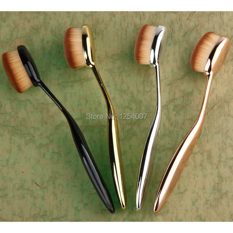1pc black/gold/rose gold/silver Toothbrush Shape Powder Foundation Blush Brush Makeup Brushes Oval toothbrush shape makeup brush