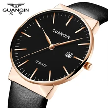 montre homme Men Watches Top Brand Luxury GUANQIN Men Ultra Thin Quartz Watch Wristwatch Leather Quartz Watch relogio masculino guanqin fashion men watch luxury brand ultra thin quartz watch men simple waterproof leather strap wristwatch relogio masculino