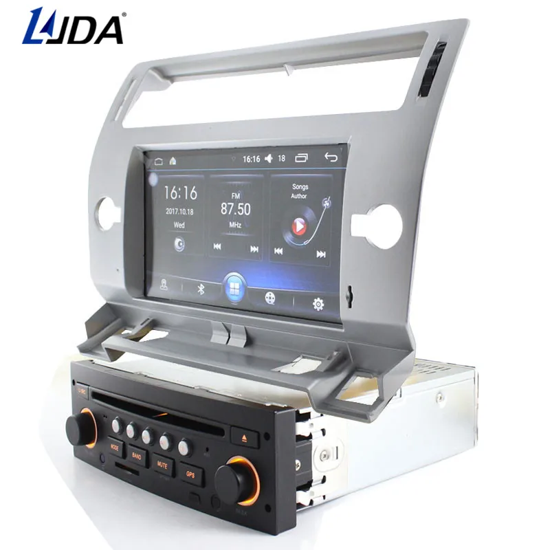 

LJDA 1 Din Android 6.0 Car DVD Player GPS Navigation For Citroen C4 Quatre Triumph 2004-2012 Car Multimedia Radio WIFI Audio