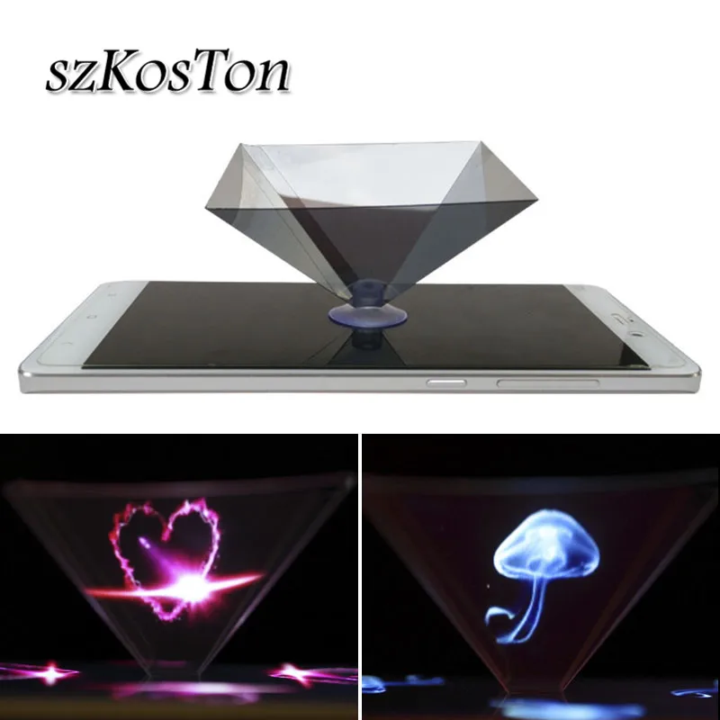 

3D Hologram Pyramid Display Projector Video Stand Holder For 3.5 to 6.5 inch Mobile Phone Tablet Holographic Projector Bracket