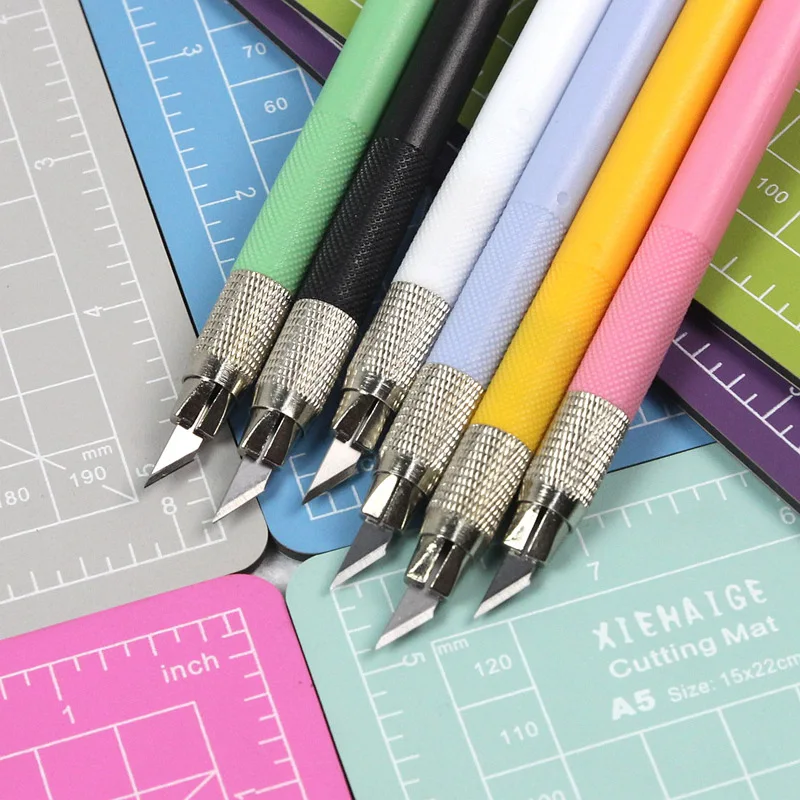 

Metal pen knife to their 12 spare blade engraving pen knife carving craft learning tools to cut and paste stationery supplies