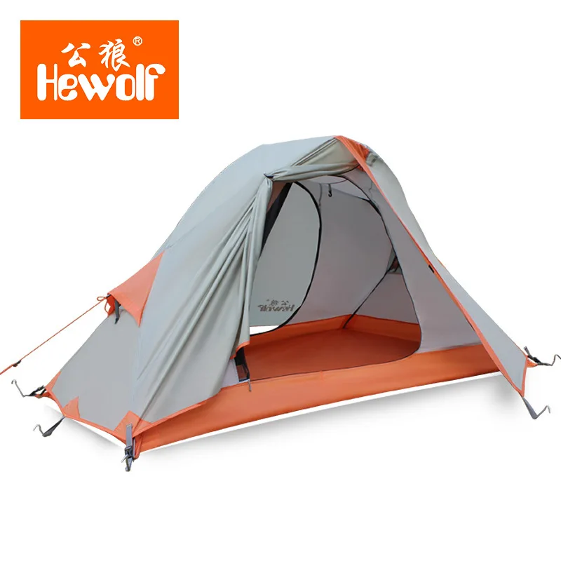 

Hewolf 1 person Aluminum pole rain proof hiking travel trekking cycling riding mountaineering fishing beach outdoor camping tent