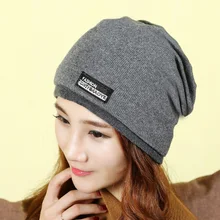 2017 Promotion Adult Unisex Acrylic Beanie New Arrive Autumn Winter Hat Female Pile Cap Scarf Knitted Set Korean Baotou A Month