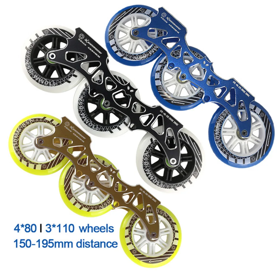 JEERKOOL 243mm Wheel Distance Inline Speed Skates Frame for 3X110mm Skating Base 150 195mm Hole