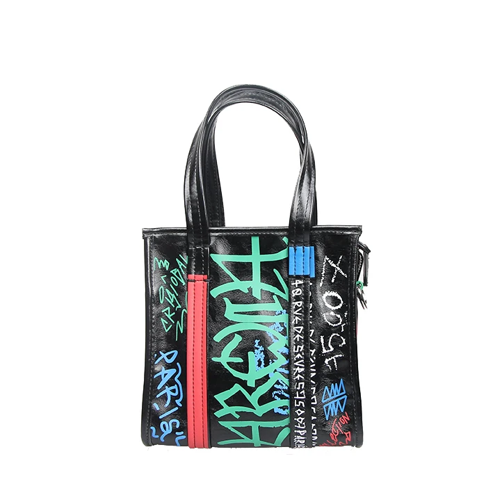 

Fashion Famous Brand Women Graffiti Handbag Girl Tote Bag Hobos Bag High Quality Pu Lady Shoulder Bag Large Capacity Leisure Bag