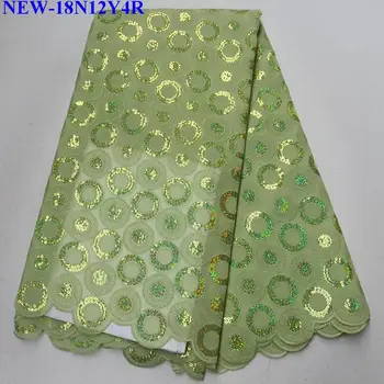 

2018 Hot Sale African tassel Lace Fabric French Sequins High Quality African embroidered Lace Fabric For Wedding dress GWE-08