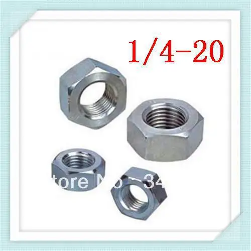High Quality UNC 1/4 20 Stainless Steel hex nut (100pcs/lot)in Tap & Die from Tools on