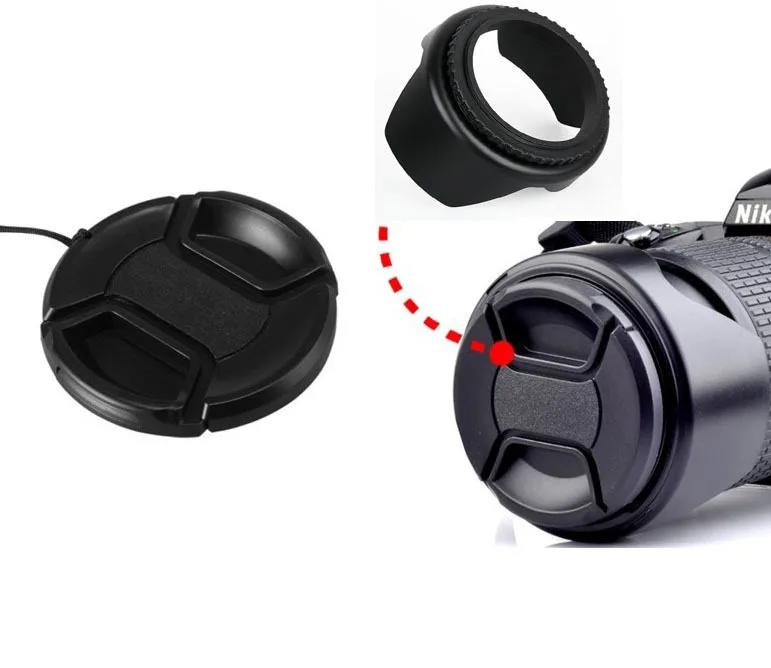 

52mm Flower Lens Hood + 52MM lens cap For D3100 D5000 D3000 SX30 SX40