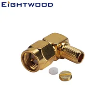 Eightwood SMA штекер РФ разъем под прямым углом для LMR-195 кабель сертификатом от сертификационной Baofeng BF-888s UV-5r UHF Ham радио антенна адаптер