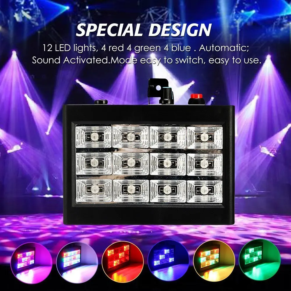 Стробосветильник 12 светодиосветодиодный RGB Вспышка сценический свет s Дискотека