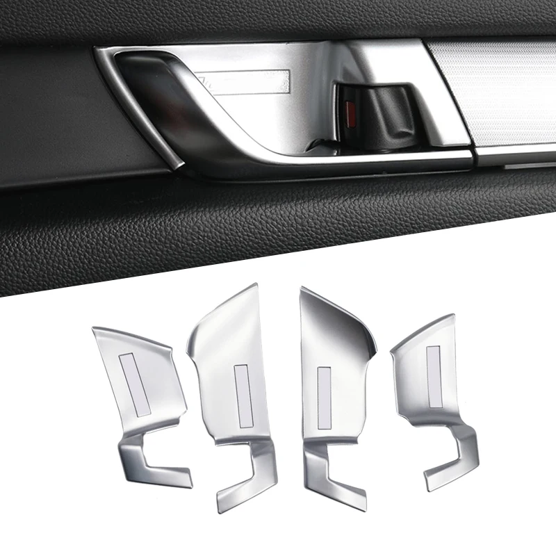

4PCS Car Interior Door Handle Bowl frame Trim For Honda Accord 2018 ABS Matte Silver Carbon Fiber Color
