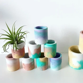 

Succulent Plants Pot Concrete Mold 4 Holes Handmade Crafts Pen Holder Clay Silicone Mould Cement Planter Molding Tool