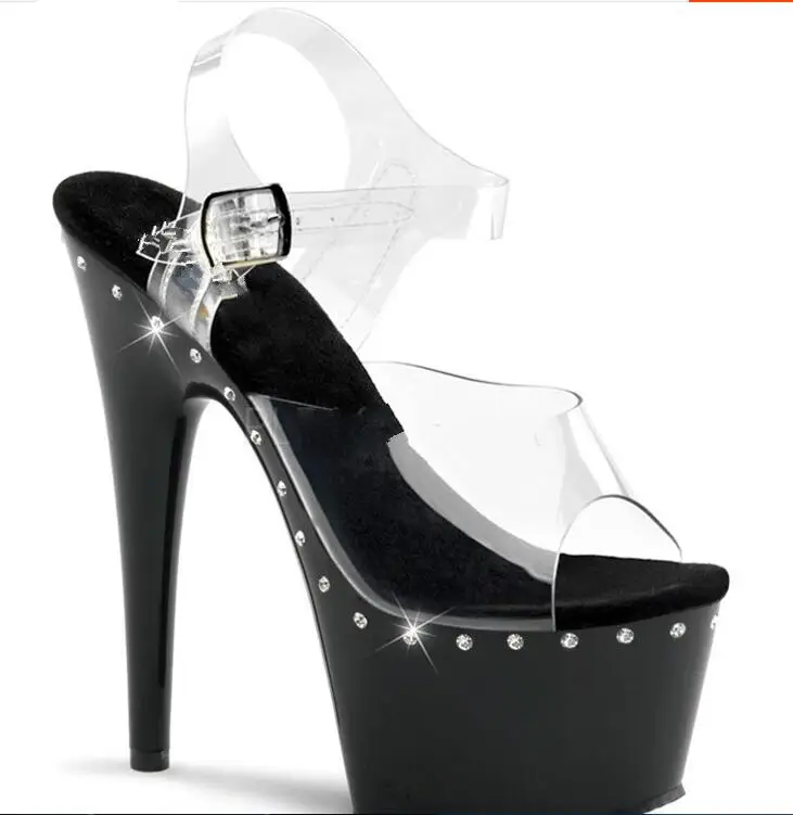 

Carpaton 2018 Summer Hot Selling explosive models women's sexy open toe buckle waterproof platform crystal high heel sandals