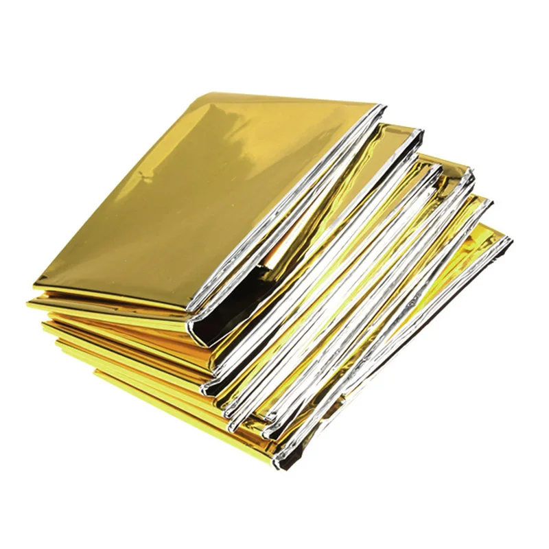 

Hot Selling 160 x 210cm Emergency Foil Mylar Blanket Rescue Thermal Aids Retain Body Heat for Camping