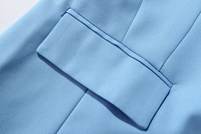 Women's suits 2019 autumn new fashion professional Slim long-sleeved light blue small suit jacket casual nine pants