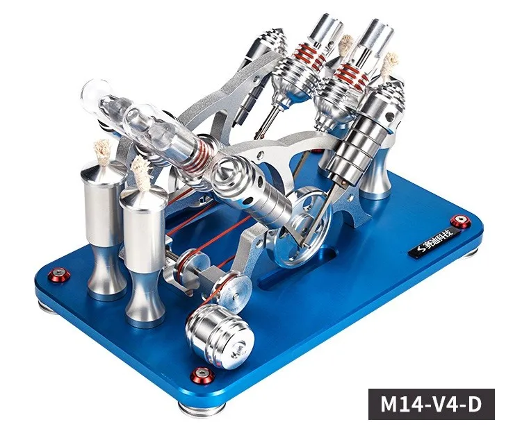 Все-винторезные станок металла, V4 двухцилиндровый четырех-цилиндровый двигатель Стирлинга модель, генераторная установка, микро двигатель