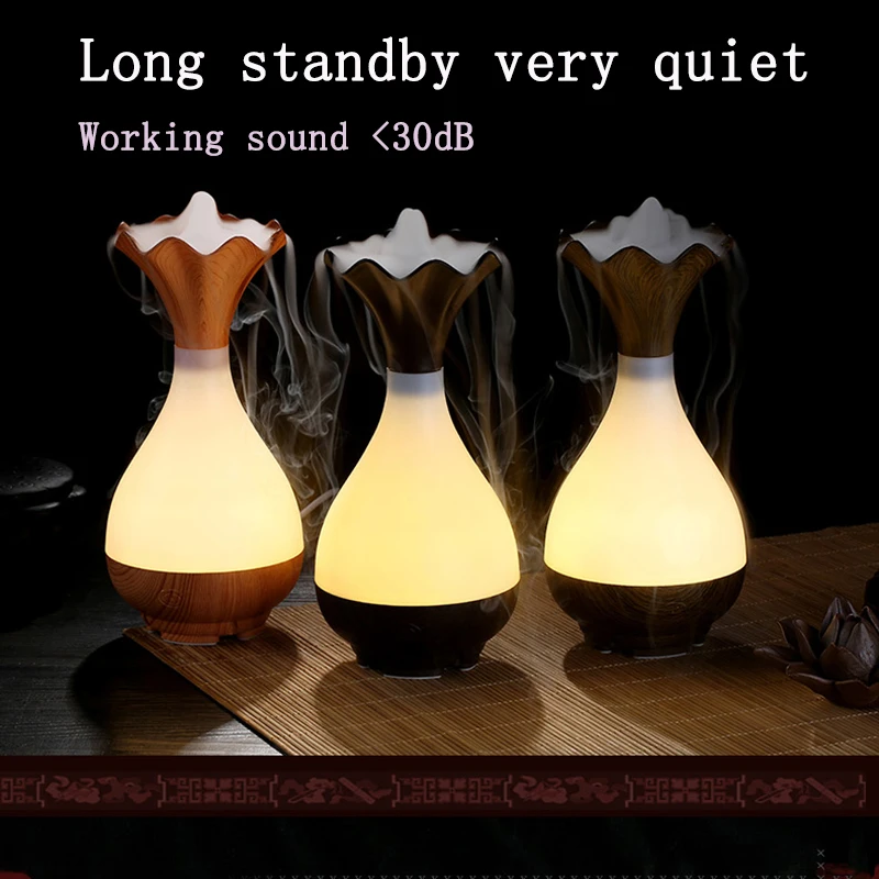 

Home air humidifier aromatherapy essential oil diffuser atomizer ultrasonic usb humidifier wood grain aroma diffuser led lamp