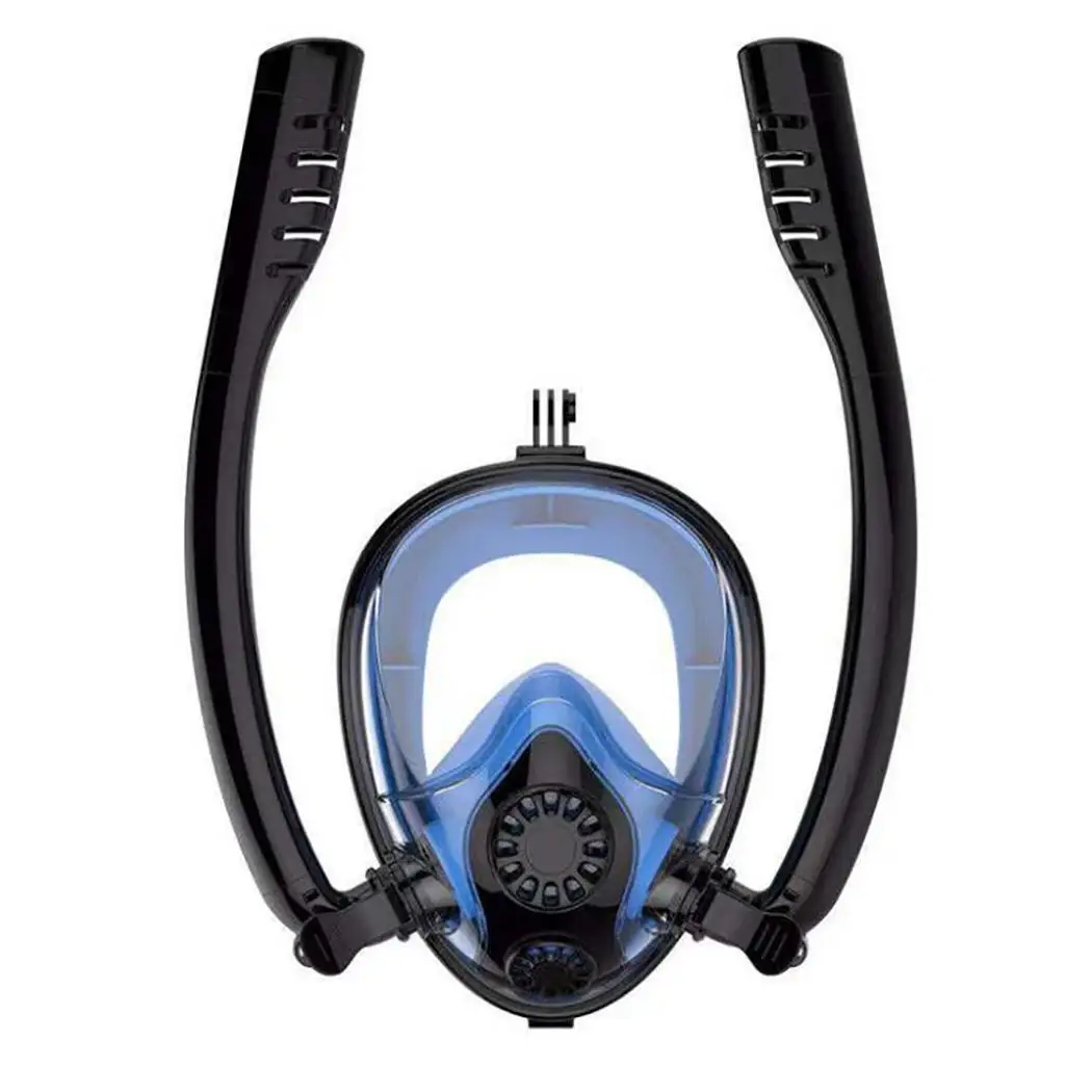 

Diving Mask Anti-fog Goggles Double Breath Pipe Dual Airflow Anti-Fog Technology for Gopro Snorkeling Mask