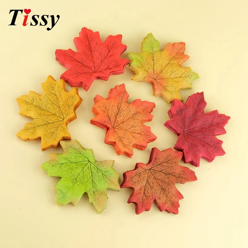 

100Pcs/lot Artidicial Silk Maple Leaves Multicolor Fake Fall Leaf For Art Scrapbooking Wedding Party Decoration Craft