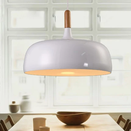 

Nordic Modern Metal Pendant Lights Fixture Japanese Home Indoor Lighting White/Black Bed Room Dining Room Droplights D32cm/50cm