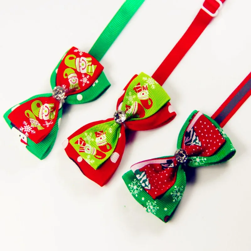 Снежинка галстук со светоотражающей веревкой Свадебные аксессуары собачий ошейник с бабочкой праздничные украшения Рождество Груминг за домашним животным принадлежности